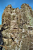 Angkor Thom - Bayon temple, second enclosure, corner towers seen from the central terrace 